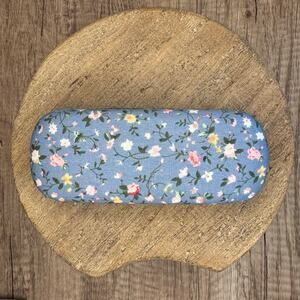 Blue Flowers Sunglasses Case Glasses Case Hard Shell Case Travel Sunglasses NEW